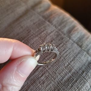 3 stone white gold ring